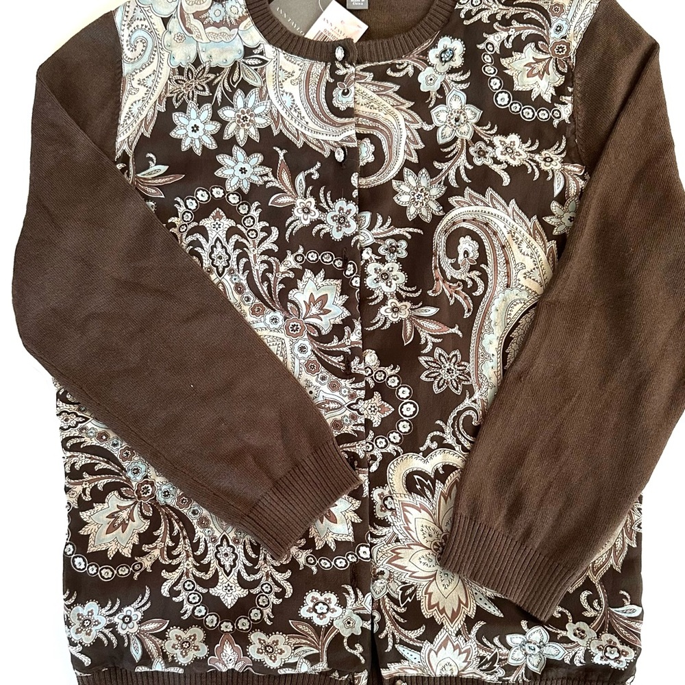 NWT Ann Taylor sweater SP silk and cotton bland with gorgeous detail
